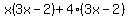 \"x%283x-2%29%2B4%283x-2%29\"