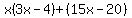 x%283x-4%29%2B%2815x-20%29