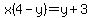 x%284-y%29=y%2B3