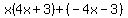 x%284x%2B3%29%2B%28-4x-3%29