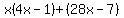 x%284x-1%29%2B%2828x-7%29