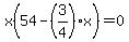 x%2854-%283%2F4%29x%29=0