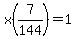 x%287%2F144%29+=+1