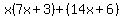 x%287x%2B3%29%2B%2814x%2B6%29
