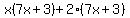 x%287x%2B3%29%2B2%287x%2B3%29