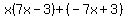 x%287x-3%29%2B%28-7x%2B3%29