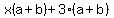 x%28a%2Bb%29%2B3%28a%2Bb%29