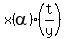 x%28alpha%29+%28t%2Fy%29