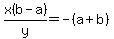 x%28b-a%29%2Fy=-%28a%2Bb%29
