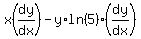 x%28dy%2Fdx%29-y%2Aln%285%29%2A%28dy%2Fdx%29