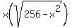 x%28sqrt%28256-x%5E2%29%29