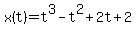 x%28t%29+=+t%5E3+-+t%5E2+%2B+2t+%2B+2
