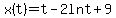 x%28t%29+=+t-2lnt%2B9