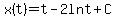 x%28t%29+=+t-2lnt%2BC