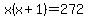 x%28x%2B1%29=272