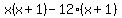 x%28x%2B1%29-12%28x%2B1%29