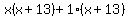x%28x%2B13%29%2B1%28x%2B13%29