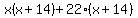 x%28x%2B14%29%2B22%28x%2B14%29