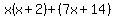 x%28x%2B2%29%2B%287x%2B14%29