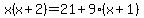 x%28x%2B2%29=21%2B9%28x%2B1%29