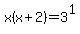 x%28x%2B2%29+=+3%5E1