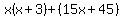 x%28x%2B3%29%2B%2815x%2B45%29