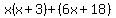 x%28x%2B3%29%2B%286x%2B18%29