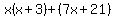 x%28x%2B3%29%2B%287x%2B21%29