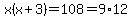 x%28x%2B3%29=108=9%2A12