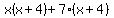 x%28x%2B4%29%2B7%28x%2B4%29