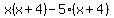 x%28x%2B4%29-5%28x%2B4%29