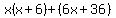 x%28x%2B6%29%2B%286x%2B36%29