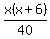 x%28x%2B6%29%2F40