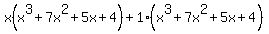 x%28x%5E3%2B7x%5E2%2B5x%2B4%29%2B1%28x%5E3%2B7x%5E2%2B5x%2B4%29