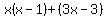 x%28x-1%29%2B%283x-3%29