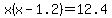 x%28x-1.2%29=12.4