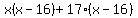 x%28x-16%29%2B17%28x-16%29
