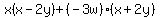x%28x-2y%29%2B%28-3w%29%28x%2B2y%29