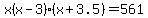 x%28x-3%29%28x%2B3.5%29+=+561