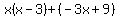 x%28x-3%29%2B%28-3x%2B9%29