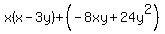 x%28x-3y%29%2B%28-8xy%2B24y%5E2%29