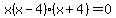x%28x-4%29%28x%2B4%29=0