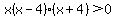 x%28x-4%29%28x%2B4%29%3E0