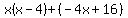 x%28x-4%29%2B%28-4x%2B16%29