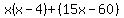 x%28x-4%29%2B%2815x-60%29