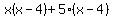 x%28x-4%29%2B5%28x-4%29