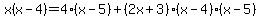 x%28x-4%29=4%28x-5%29%2B%282x%2B3%29%28x-4%29%28x-5%29