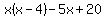 x%28x-4%29-5x%2B20