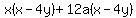x%28x-4y%29+%2B+12a%28x-4y%29
