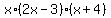 x%2A%282x-3%29%2A%28x%2B4%29